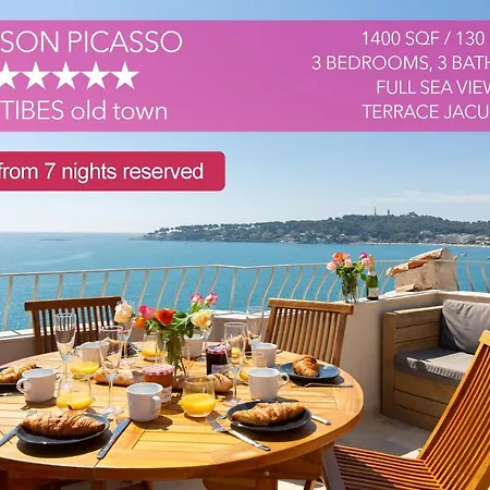Villa Maison Picasso - Jacuzzi, Vue, Terrasse For 6 Antibes